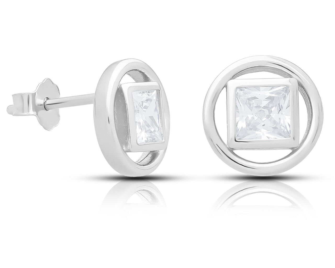 Kolczyki srebrne sztyfty z cyrkonią pr.925