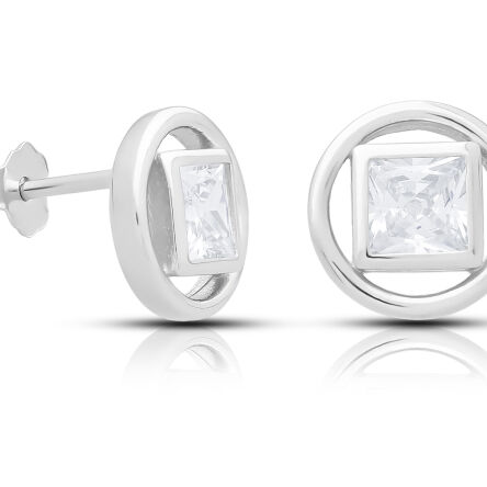 Kolczyki srebrne sztyfty z cyrkonią pr.925