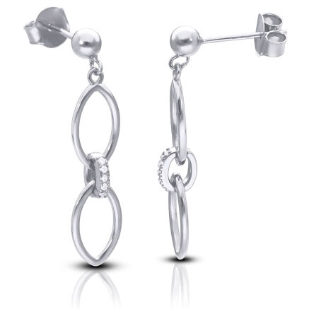 Srebrne kolczyki na sztyfcie o oryginalnym wzorze