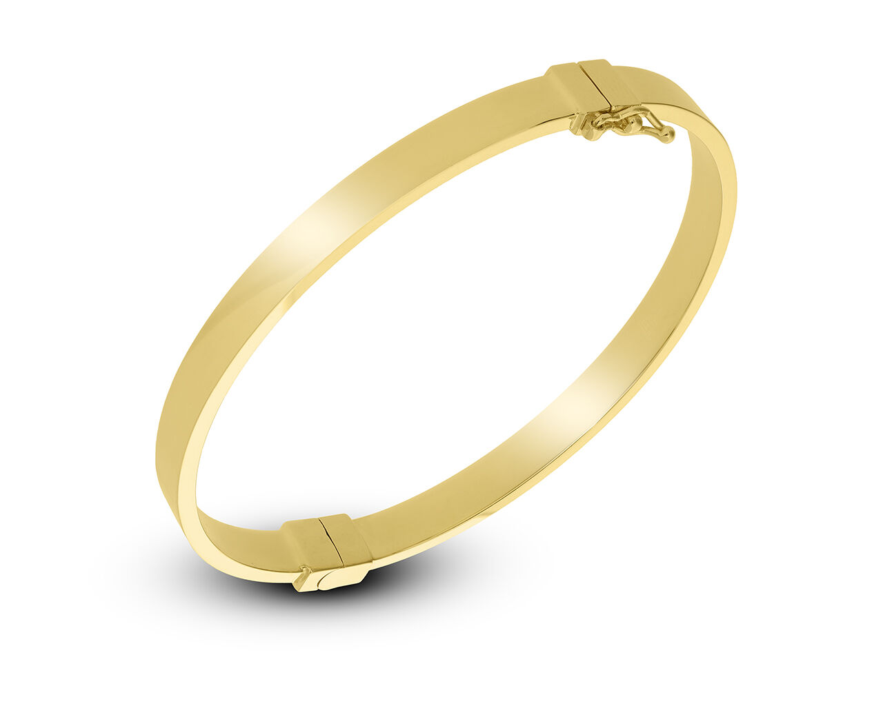 Złota sztywna bransoletka gładka pr.585