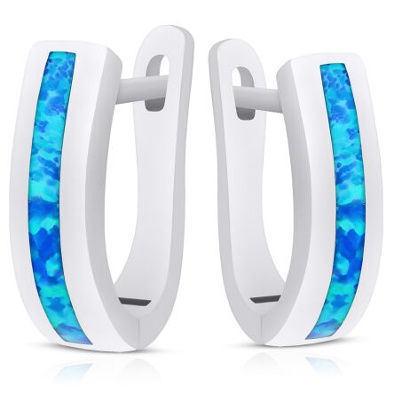 Kolczyki srebrne z opalem angielskie zapięcie