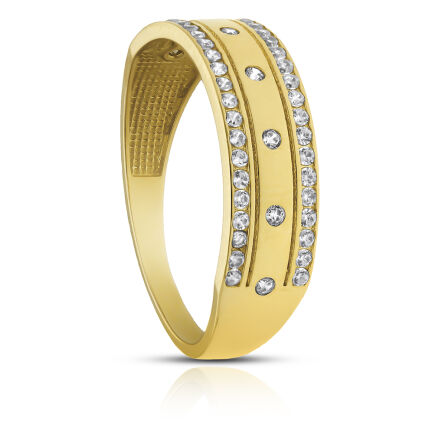 Złoty pierścionek 585 wysadzany cyrkoniami