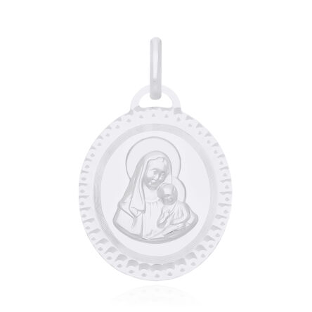 Srebrny Medalik Matka Boska z Dzieciątkiem