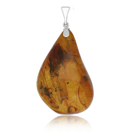 Zawieszka srebrna z naturalnym bursztynem pr.925