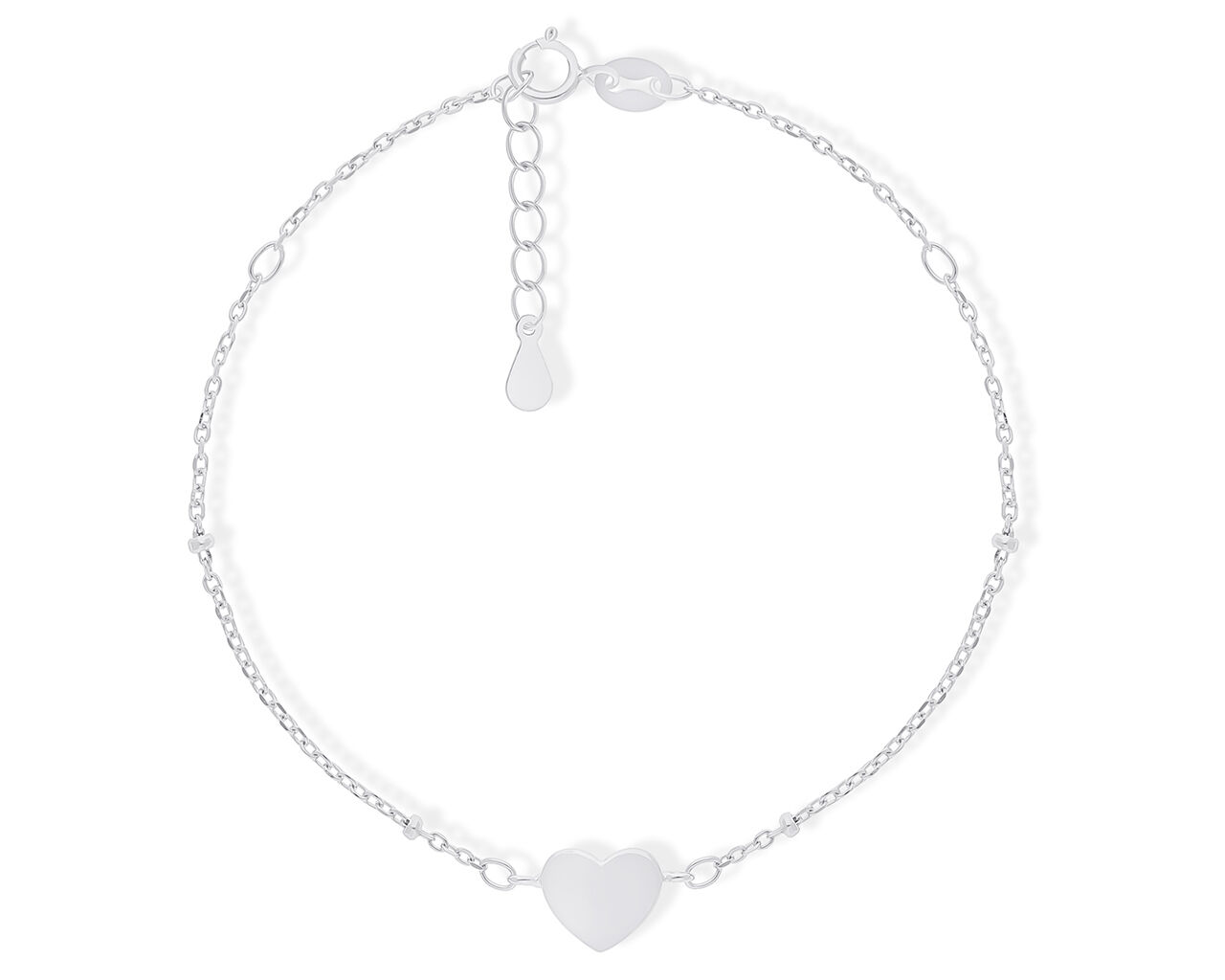 Srebrna bransoletka z gładkim serduszkiem