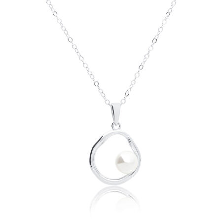 Naszyjnik srebrny z perłą pr.925