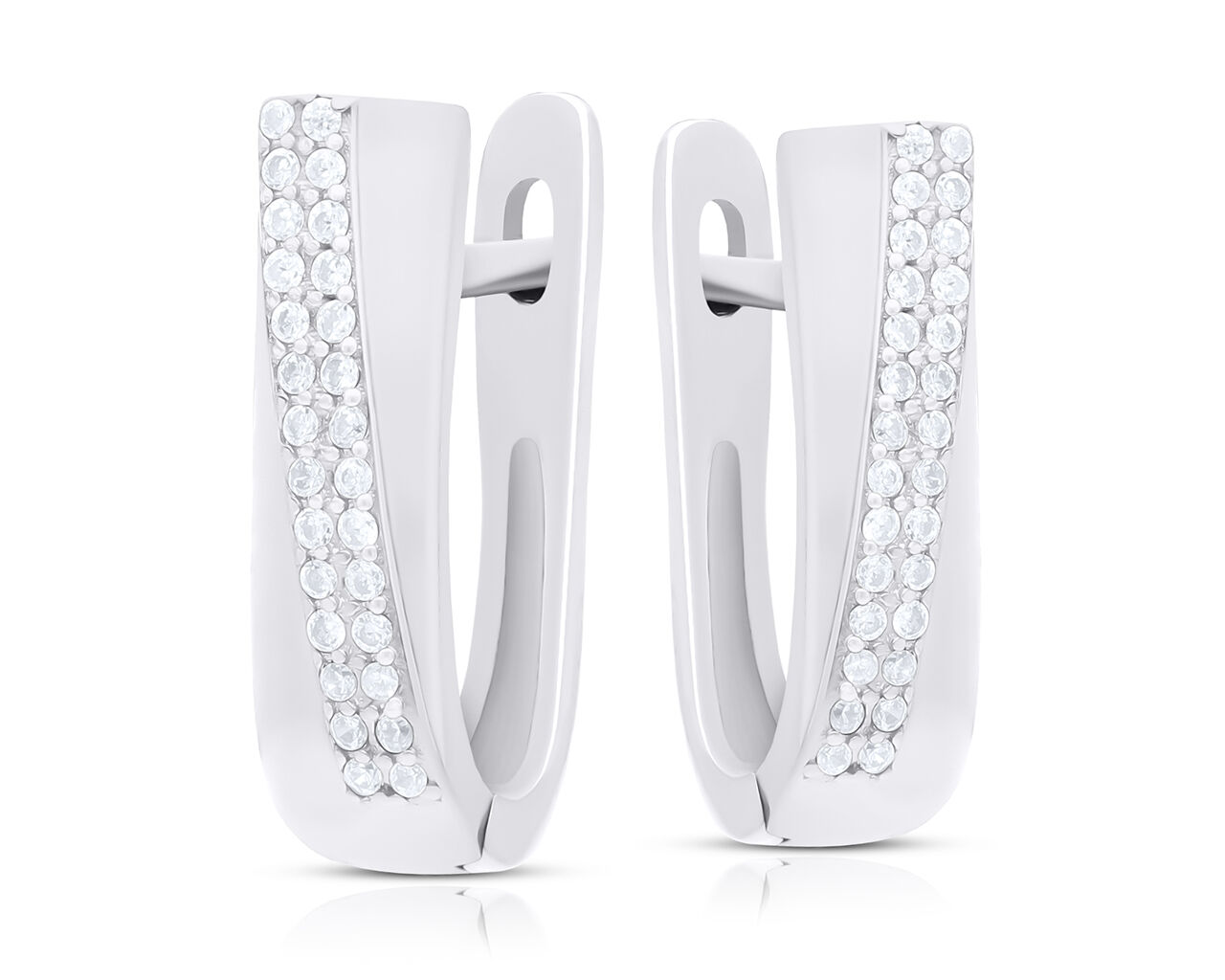 Kolczyki srebrne z cyrkoniami angielskie zapięcie