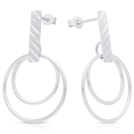 Kolczyki srebrne sztyfty wiszące diamentowane