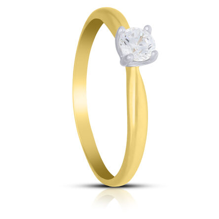 Złoty pierścionek z pojedynczą cyrkonią pr.585