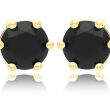 Kolczyki srebrne pozłacane czarne cyrkonie sztyfty - 2