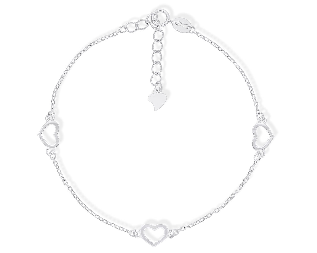 Srebrna bransoletka z serduszkami