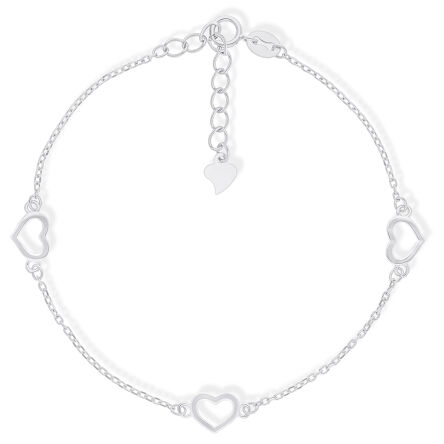 Srebrna bransoletka z serduszkami