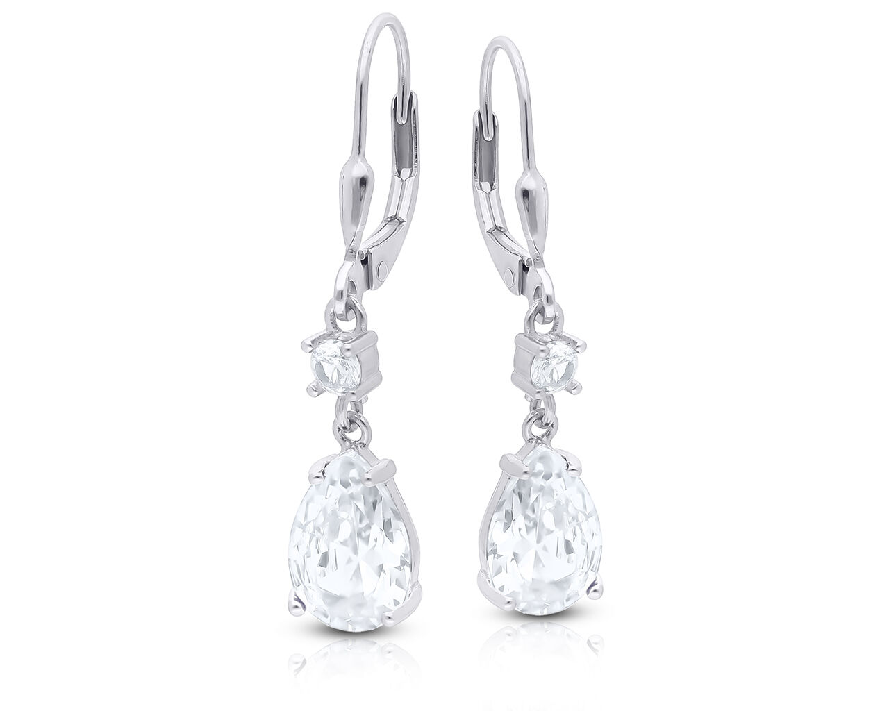 Kolczyki srebrne wiszące z cyrkoniami