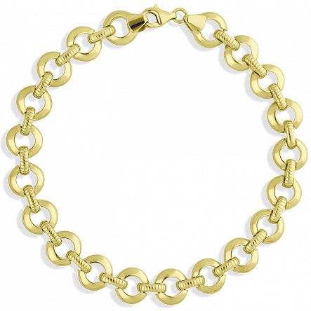 Złota bransoletka z okrągłych gładkich elementów