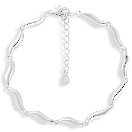 Bransoletka srebrna damska z gładkich elementów