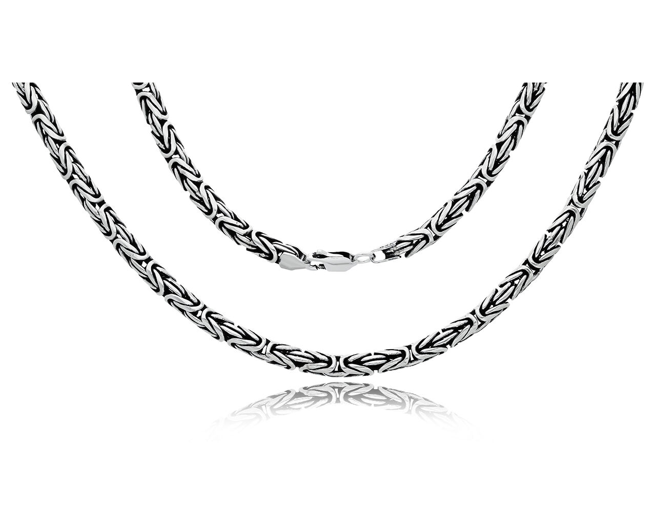 Łańcuszek srebrny splot królewski pr.925