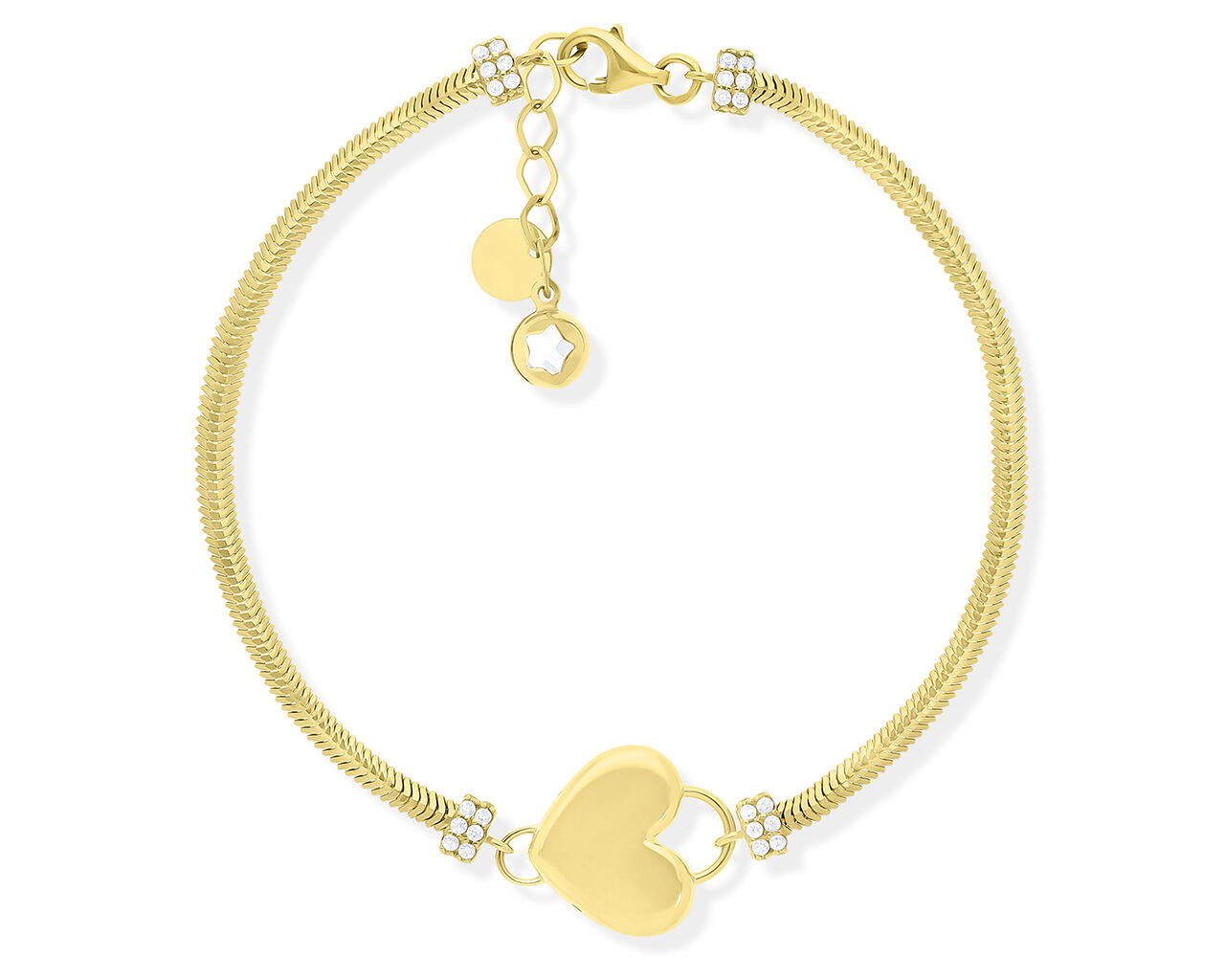 Bransoletka złota 585 z sercem gładkim