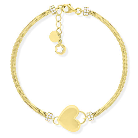 Bransoletka złota 585 z sercem gładkim