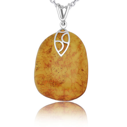 Zawieszka srebrna z naturalnym bursztynem pr.925