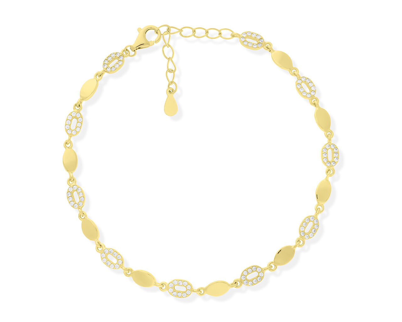 Bransoletka srebrna pozłacana z cyrkoniami pr.925