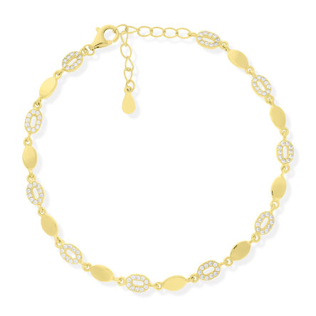 Bransoletka srebrna pozłacana z cyrkoniami pr.925