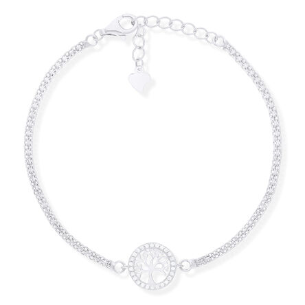 Bransoletka srebrna z drzewkiem szczęścia