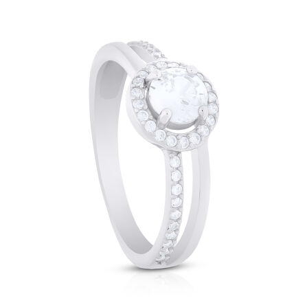 Pierścionek srebrny ozdobiony cyrkoniami pr.925