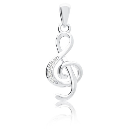 Zawieszka srebrna Nuta z cyrkoniami pr.925