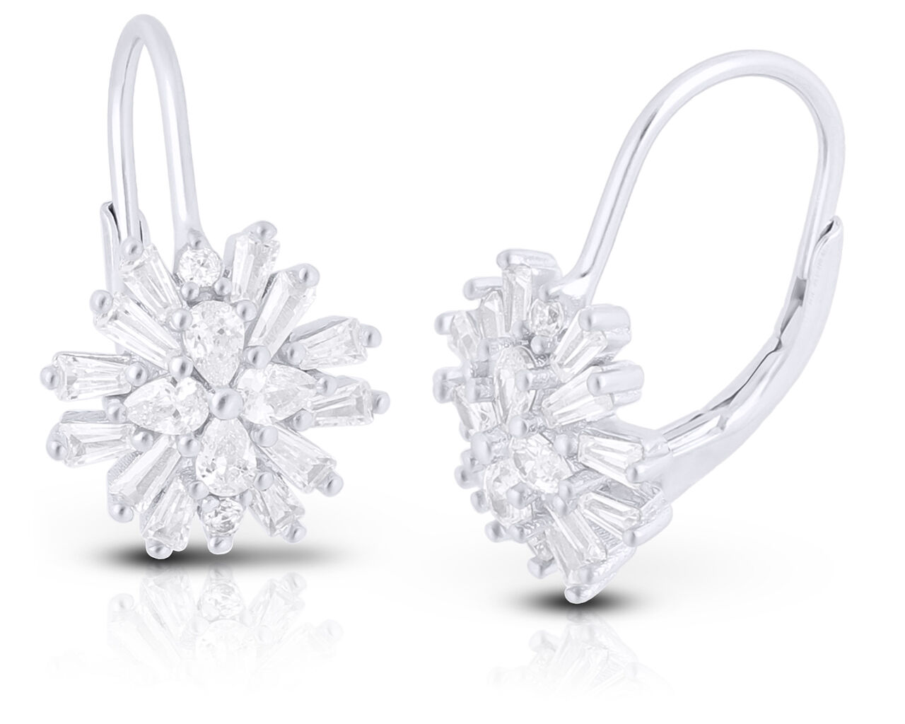 Kolczyki srebrne ozdobione kamieniami pr.925