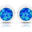 Kolczyki srebrne z opalem niebieskim sztyft pr.925 - 2