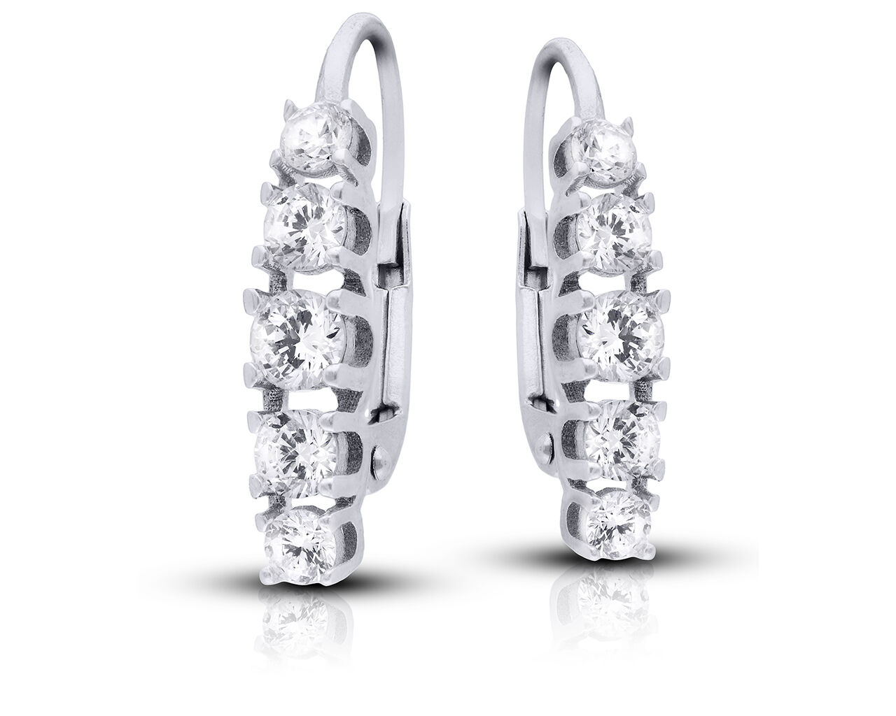 Kolczyki srebrne z okrągłymi cyrkoniami