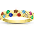 Złoty pierścionek z kolorowymi kamieniami 585 - 2