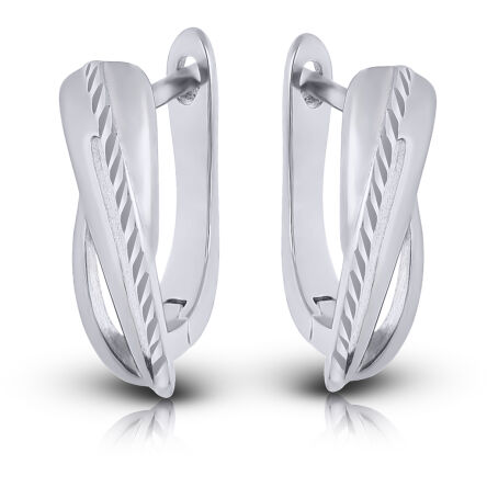 Kolczyki srebrne angielskie z diamentowaniem