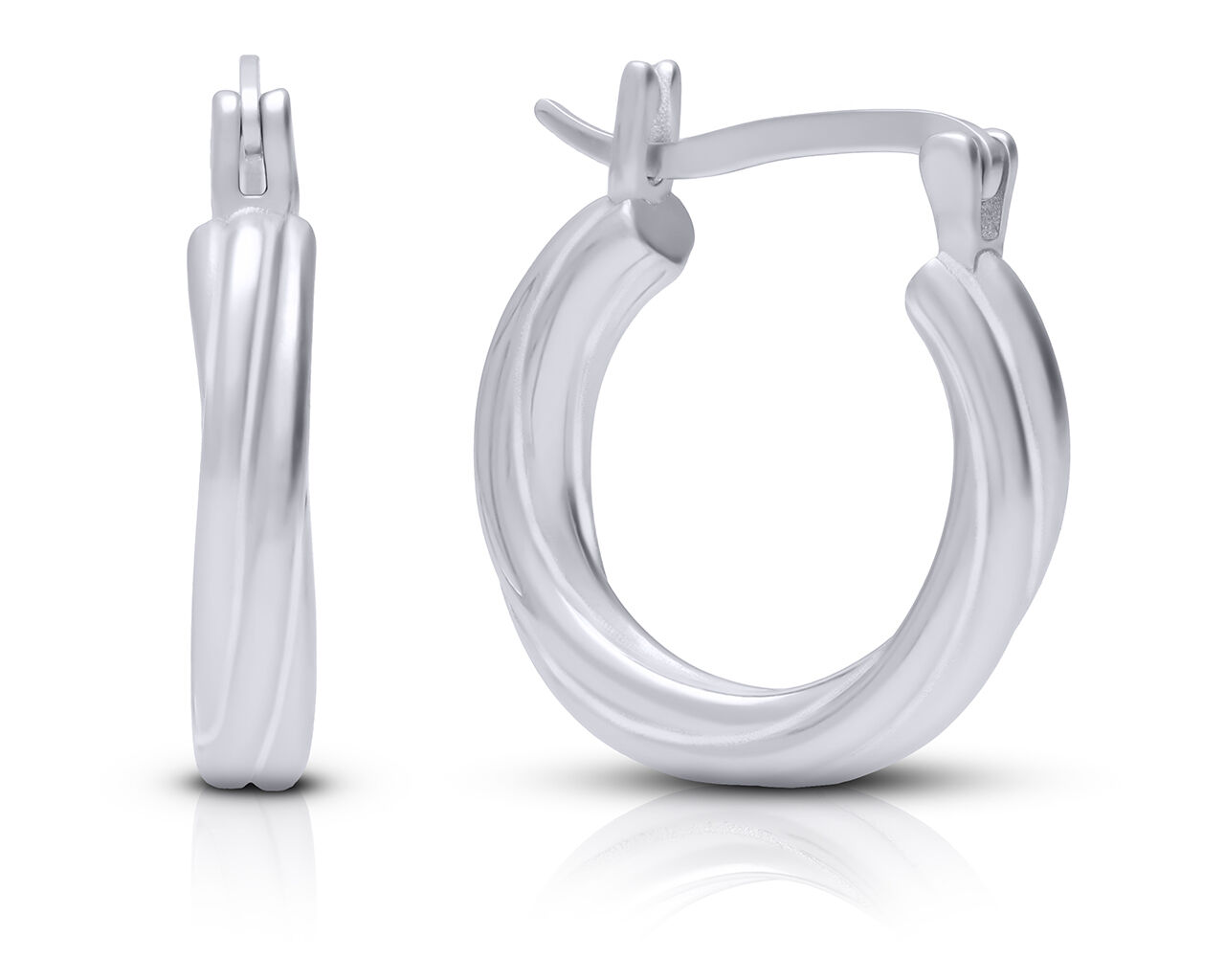 Kolczyki srebrne koła skręcone kółka pr.925