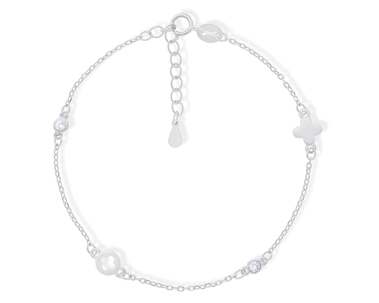 Bransoletka srebrna z okrągłymi cyrkoniami