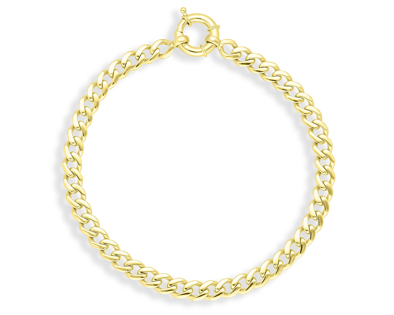 Złota bransoletka damska pancerka ozdobne zapięcie