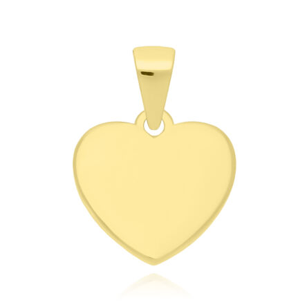 Zawieszka srebrna złocona serce gładkie pr.925