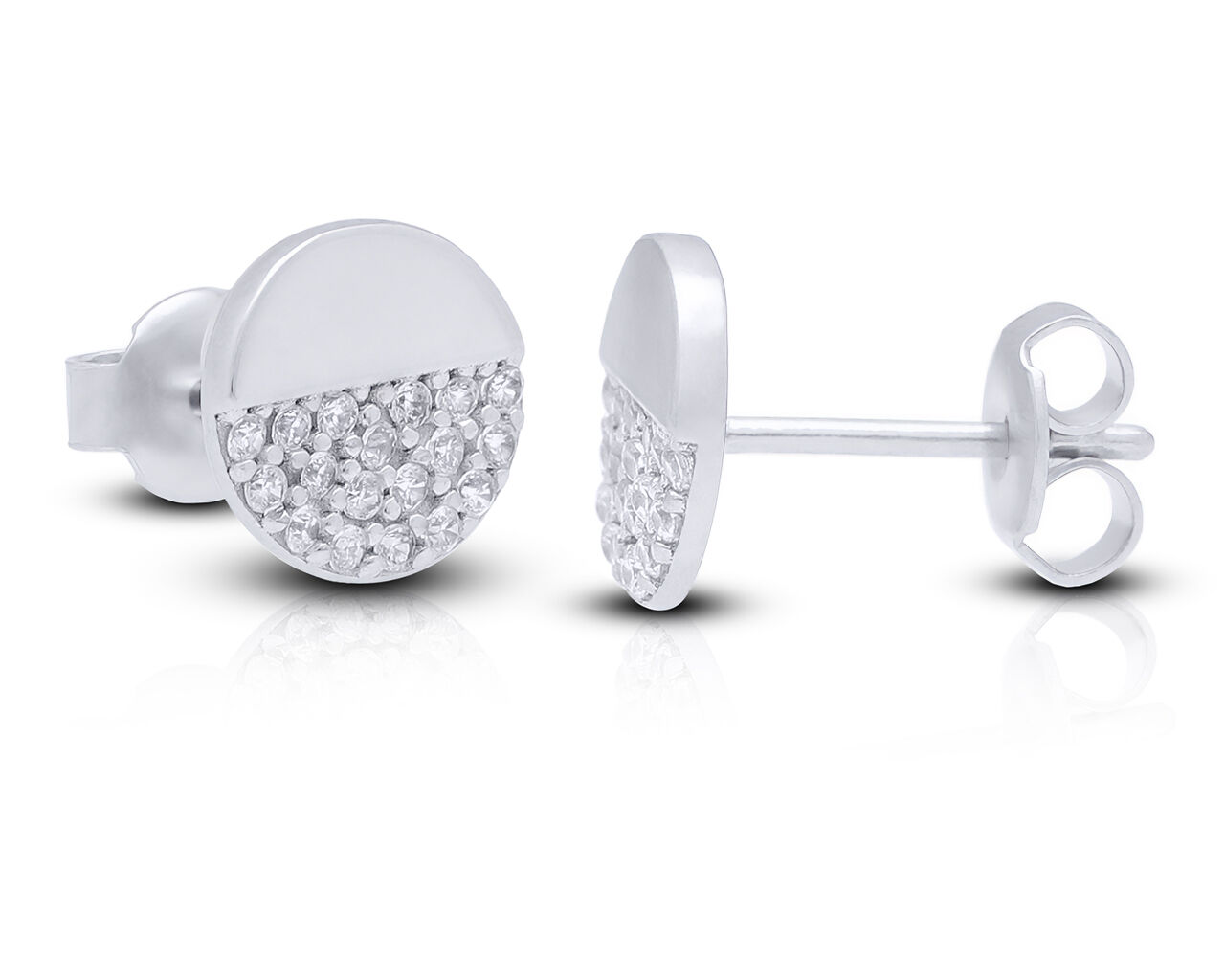 Kolczyki srebrne z cyrkoniami na sztyfcie