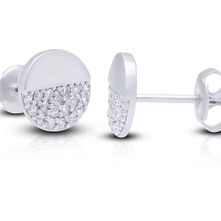 Kolczyki srebrne z cyrkoniami na sztyfcie