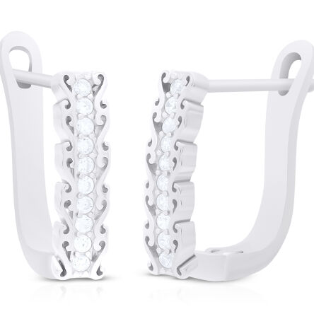 Kolczyki srebrne angielskie z cyrkoniami pr.925