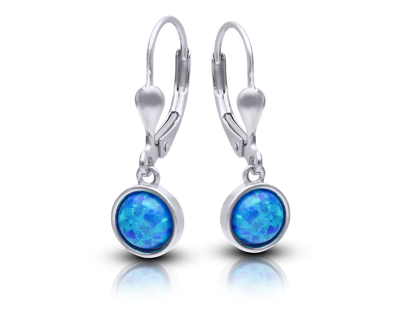 Kolczyki srebrne z opalem wiszące