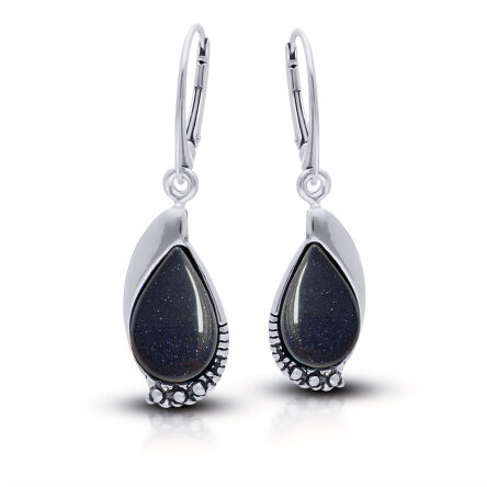 Kolczyki srebrne wiszące z Nocą Kairu