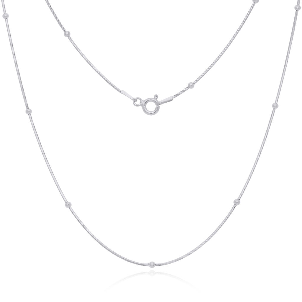 Naszyjnik srebrny 925 żmijka z gładkimi kuleczkami