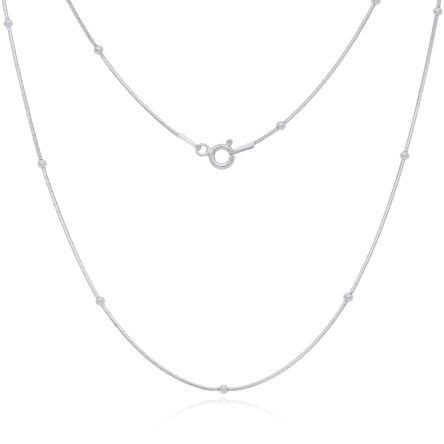 Naszyjnik srebrny 925 żmijka z gładkimi kuleczkami