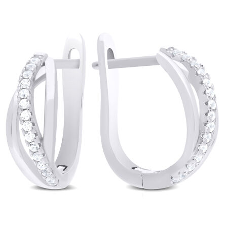 Kolczyki srebrne angielskie z cyrkoniami pr.925