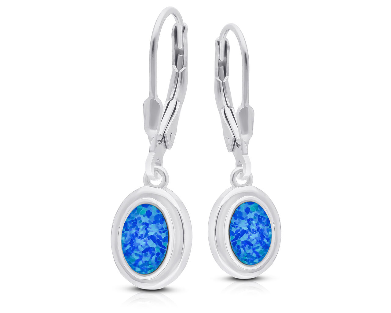 Kolczyki srebrne z opalem wiszące pr.925