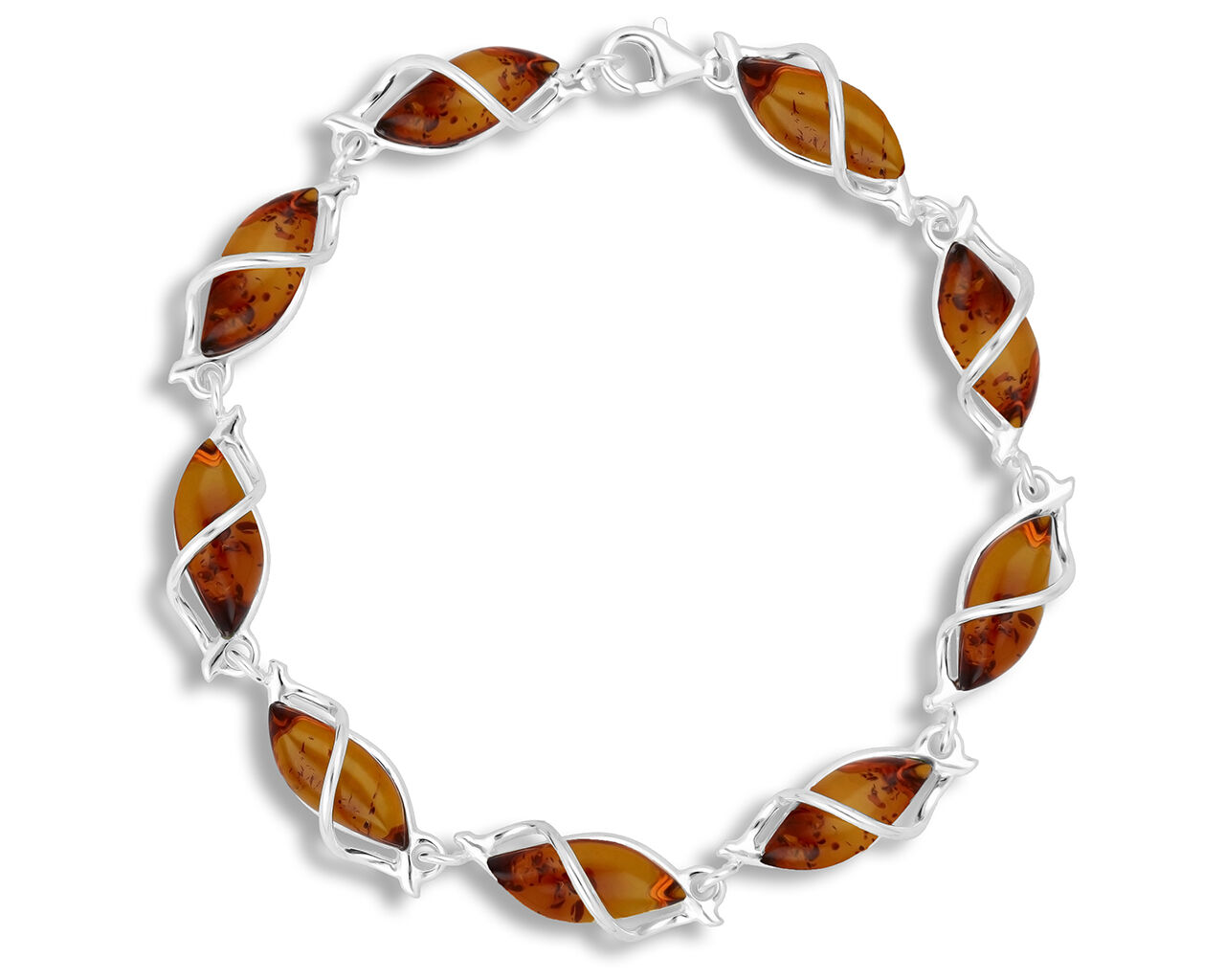 Bransoletka srebrna z naturalnym busztynem