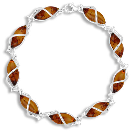 Bransoletka srebrna z naturalnym busztynem