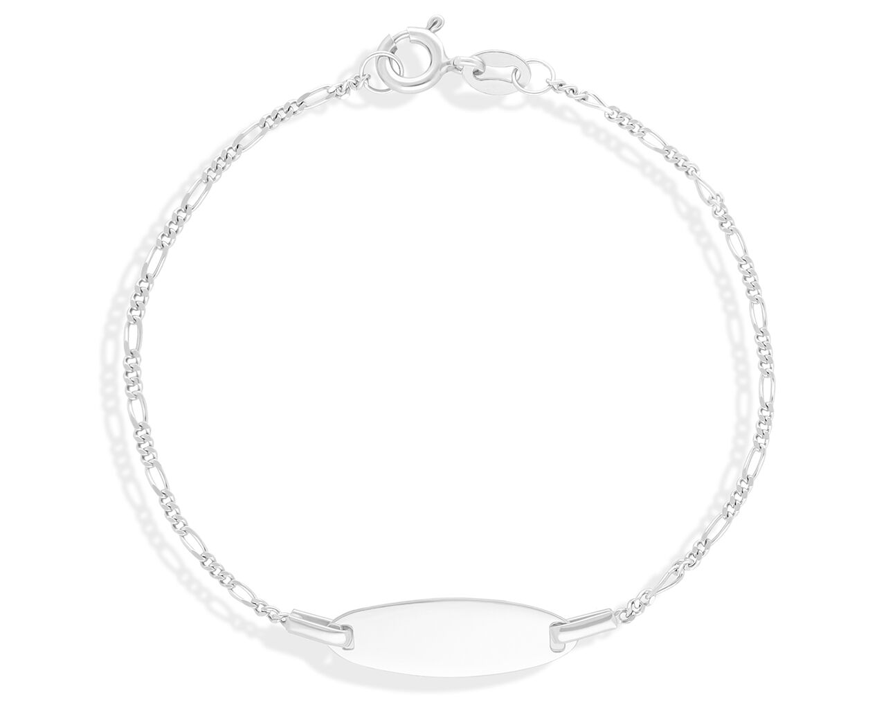 Bransoletka srebrna dziecięca z blaszką pod grawer