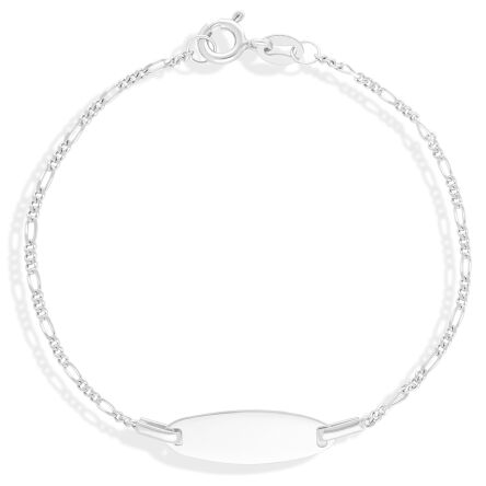 Bransoletka srebrna dziecięca z blaszką pod grawer